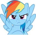  angry equine feathered_wings feathers female feral friendship_is_magic fur hair mammal multicolored_hair my_little_pony pegasus rainbow_dash_(mlp) rainbow_hair solo stern tryhardbrony_(artist) wings 