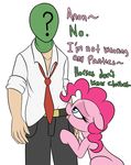  anon bedroom_eyes blue_eyes clothed clothing datte-before-dawn duo earth_pony english_text equine female feral friendship_is_magic hair half-closed_eyes horse human humor male mammal my_little_pony pink_hair pinkie_pie_(mlp) pony seductive smile text tongue tongue_out 