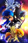  2014 anthro armor black_feathers blue_fur blue_hair canine clothing cutie_mark equine feathered_wings feathers feral friendship_is_magic fur gloves green_eyes group hair hedgehog holding_object holding_weapon mammal melee_weapon my_little_pony nude pegasus seanica soarin_(mlp) sonic_(series) sonic_the_hedgehog spitfire_(mlp) sword thunderlane_(mlp) weapon white_hair wings wolf wonderbolts_(mlp) yellow_feathers 