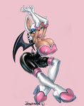  2017 anthro bat big_breasts breasts cleavage clothed clothing erect_nipples female huge_breasts mammal nipple_bulge nipples rouge_the_bat solo sonic_(series) wings xxxbattery 
