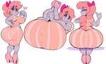  big_breasts big_butt breasts butt clothed clothing dress female footwear hair hair_bow hair_ribbon high_heels ladybot looking_back machine not_furry pink_hair ribbons robot shoes smile vimhomeless x_eyes 