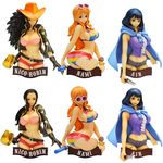  3girls ass bare_legs bikini black_hair blue_hair breasts ein_(one_piece) female figure glasses large_breasts long_hair looking_at_viewer multiple_girls nami_(one_piece) nico_robin one_piece orange_hair photo short_shorts shorts smile swimsuit 