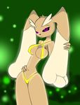  anthro big_breasts breasts clothed clothing female hand_on_ear lagomorph looking_at_viewer lopunny mammal nintendo nipple_bulge pok&eacute;mon r-mk rabbit skimpy solo swimsuit video_games 