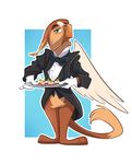  4_fingers anthro avian beak bottomless brown_fur clothed clothing feathered_wings feathers fur gloves green_eyes gryphon male seanica simple_background solo standing wings 