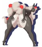  2017 alternate_color anthro anthrofied anus bent_over big_breasts big_butt black_skin breasts butt deadpliss_(artist) fan_character female hand_on_butt huge_breasts huge_butt ipan looking_at_viewer looking_back mega_ampharos mega_evolution nintendo nude pok&eacute;mon pussy raised_tail rear_view smile solo video_games white_skin yellow_eyes 