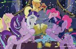  2017 applejack_(mlp) beverage blonde_hair blue_fur blue_hair cowboy_hat crystal cup cutie_mark dragon earth_pony equine eyes_closed feathered_wings feathers female feral fluttershy_(mlp) friendship_is_magic fur group hair hat hi_res holidays horn horse inside male mammal multicolored_hair my_little_pony new_year orange_fur pegasus pink_fur pink_hair pinkie_pie_(mlp) pony purple_eyes purple_fur rainbow_dash_(mlp) rainbow_hair rarity_(mlp) scalie shutterflyeqd smile spike_(mlp) stairs starlight_glimmer_(mlp) twilight_sparkle_(mlp) two_tone_hair unicorn white_fur winged_unicorn wings yellow_fur 