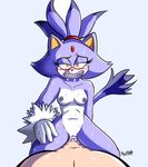  2017 anthro blaze_the_cat blue_background blush cat cum cum_in_pussy cum_inside duo english_text feline female fur hair howsplendid human human_on_anthro interspecies long_hair looking_at_viewer male male/female mammal navel nipples nude open_mouth orange_eyes purple_fur purple_hair purple_nipples pussy signature simple_background solo_focus sonic_(series) sweat teeth text tongue white_fur 