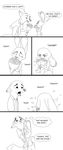  2017 anthro black_and_white bluedouble bouquet canine clothed clothing comic dialogue disney duo eating english_text female flower fox hug humor judy_hopps lagomorph male male/female mammal monochrome nick_wilde plant rabbit romantic_couple simple_background tears text white_background zootopia 