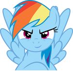  angry equine feathered_wings feathers female feral friendship_is_magic fur hair mammal multicolored_hair my_little_pony pegasus rainbow_dash_(mlp) rainbow_hair smile solo tryhardbrony_(artist) wings 