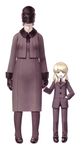  1girl blonde_hair blue_eyes child fishnets formal gloves hand_in_pocket hat highres holding_hands kazuma_kaneko lady_in_black long_hair louis_cypher mary_janes official_art old_woman shin_megami_tensei shin_megami_tensei_iii:_nocturne shoes veil 