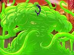  2017 4_fingers abs biceps big_biceps black_nose city colored danandnite detailed_background digital_drawing_(artwork) digital_media_(artwork) dragon empty_eyes flexing front_view full-length_portrait goo green_body green_nipples hyper hyper_muscles light long_tongue looking_at_viewer macro male muscular muscular_male nipples obliques open_mouth open_smile outside pecs portrait pose purple_tongue quads red_background serratus shaded signature simple_background sky skyscraper smile solo standing tentacles tongue tongue_out triceps yellow_eyes 