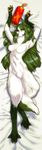  anthro bird&#039;s-eye_view breasts female fur high-angle_view isaki looking_at_viewer lying mammal on_back pose seductive smile solo white_fur 