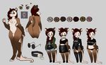  anthro breasts clothed clothing collar eyewear female glasses hiddenwolf mammal marsupial model_sheet nipples nude opossum pussy solo thick_thighs 