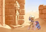  cutie_mark day equine fan_character female feral hat mammal my_little_pony outside sand sculpture smile standing statue underpable 