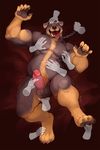  2016 anthro ball_fondling balls belly belly_rub biceps body_hair brown_fur canine claws collar digital_media_(artwork) disembodied_hand dog erection fondling foot_rub fur handjob happy_trail hindpaw leash looking_at_viewer looking_pleasured male mammal musclegut muscular muscular_male nipple_pinch nipples nude open_mouth paws penis pinch pubes redic-nomad sex smile solo tongue tongue_out 