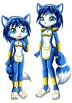  age_difference anthro bbmbbf black_nose blue_fur blue_hair blush breasts canine clothing cute female flat_chested fox fur green_eyes hair krystal mammal nintendo size_difference small_breasts solo star_fox toony video_games white_fur young 