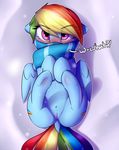  2017 absurd_res blush captainpudgemuffin cutie_mark dialogue dock english_text equine feathered_wings feathers female feral friendship_is_magic hair hi_res hooves looking_at_viewer lying mammal multicolored_hair multicolored_tail my_little_pony on_back pegasus pussy rainbow_dash_(mlp) rainbow_hair rainbow_tail scarf solo text underhoof wings 
