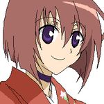  brown_hair choker japanese_clothes kimono lowres pixel_art purple_eyes short_hair smile solo tactics youko_(tactics) 
