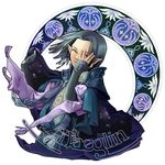  armor bad_id bad_pixiv_id black_hair bracelet cape character_name elf hair_ornament jewelry lord_of_the_rings maeglin male_focus pointy_ears purple_eyes shouda_masumi silmarillion simple_background solo upper_body white_background 
