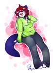  anthro blush clothed clothing female hair hiddenwolf looking_at_viewer mammal mustelid otter slightly_chubby smile solo teeth 