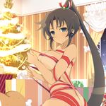  1girl ass between_buttocks breasts butt_crack cleavage female homura_(senran_kagura) large_breasts ribbon senran_kagura solo 
