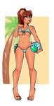  anthro bear bikini clothing female hiddenwolf looking_at_viewer mammal smile solo sport standing swimsuit volleyball wide_hips 
