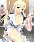  1girl breasts cleavage female large_breasts senran_kagura soap solo yomi_(senran_kagura) 