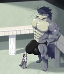  abs anthro biceps big_penis bulge canine clothing croiyan destructive dog duo fox growth huge_muscles huge_penis husky hyper inside kouya_(morenatsu) loom macro male male/male mammal micro morenatsu muscle_growth muscular pecs penis sirus speedo swimsuit wmruckwr 