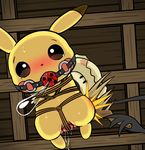  ball_gag bdsm bondage bound emonga female gag mimikyu nintendo pikachu pok&eacute;mon sex_toy spanking vibrator video_games 