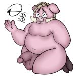 anthro balls belly big_belly hi_res humanoid_penis male mammal overweight penis pig porcine solo 