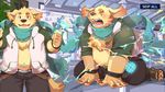  canine clothing cusith dog fur mammal scarf solo tokyo_afterschool_summoners yellow_fur 