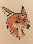  canine disney fox looking_at_viewer male mammal muffler_(artist) nick_wilde simple_background sketch solo zootopia 