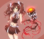  alternate_costume alternate_hairstyle belt commentary frilled_shirt_collar frills gloves green_eyes grimm iesupa jellyfish miniskirt navel neo_(rwby) rwby seer_(rwby) skirt tentacles twintails 