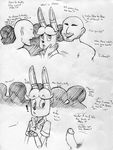  2015 animatronic anthro black_and_white blush bow_tie buckteeth dialogue disembodied_penis drooling english_text erection faceless_male five_nights_at_freddy&#039;s five_nights_at_freddy&#039;s_2 group human inkyfrog lagomorph machine male male/male mammal monochrome penis rabbit robot saliva simple_background solo_focus teeth text toy_bonnie_(fnaf) traditional_media_(artwork) video_games white_background 