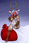  2016 antlers blue_hair breasts cervine christmas female hair holidays horn mammal nude outside pink_hair pmoss pussy reindeer rudolph_the_red-nosed_reindeer snow solo winter 