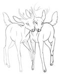  2016 antlers autumndeer cervine deer feral horn male mammal one_eye_closed sketch 