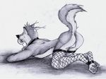  anthro balto balto_(film) butt canine dog fishnet husky male mammal presenting solo star tailup 