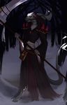  adeloo ambiguous_gender anthro clothed clothing dragon eastern_dragon horn looking_at_viewer melee_weapon polearm scythe solo standing weapon 