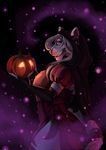  adeloo anthro clothed clothing feline female food fruit fur hair halloween holidays long_hair looking_at_viewer mammal pumpkin smile solo tiger 