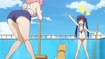  2girls animated animated_gif ass bikini dog ebisuzawa_kurumi gakkou_gurashi! huge_ass multiple_girls pool swimsuit takeya_yuki 