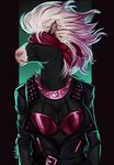  adeloo anthro blindfold breasts clothed clothing equine female hair horse mammal solo spiked_necklace standing 