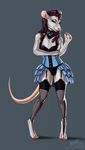  2016 adeloo anthro clothed clothing corset female fur hair leggings legwear lingerie long_hair looking_at_viewer mammal mouse naughty_face rodent seductive smile solo standing suggestive 