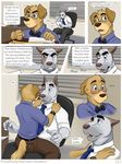  2017 age_difference anthro blue_eyes blush bow_tie brown_fur brown_nose bull_terrier canine clothed clothing comic dog eyes_closed eyewear fully_clothed fur glasses grey_eyes grey_fur hand_on_shoulder hi_res jackaloo male mammal middle_finger necktie open_mouth pants shamed shocked simple_background speech_bubble suit tan_fur texting tongue wide_eyed window 