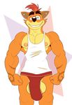  anthro anti_dev balls bandicoot clothing crash_bandicoot crash_bandicoot_(series) ear_piercing jockstrap male mammal marsupial piercing solo underwear video_games 