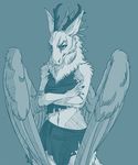  adeloo anthro antlers clothed clothing dragon female fur furred_dragon horn looking_at_viewer solo standing wings 