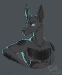  adeloo anthro canine looking_at_viewer male mammal nude simple_background solo 