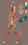  adeloo anthro armpits breasts canine female horn jackal looking_at_viewer mammal model_sheet nipples nude pussy solo wide_hips 