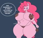  anthro big_breasts breasts clothed clothing earth_pony english_text equine fan_character female friendship_is_magic holidays horse huge_breasts hugtastic_pinkie_pie mammal my_little_pony pinkie_pie_(mlp) pony skimpy somescrub text thanksgiving 