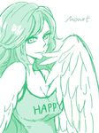  1girl breasts female large_breasts long_hair monet_(one_piece) monster_girl one_piece sketch smile wings 