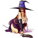  cleavage dragon&#039;s_crown no_bra open_shirt sorceress witch yama-michi 